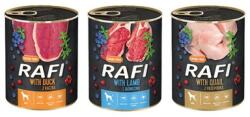 RAFI DOLINA NOTECI RAFI Vegyes ízesítésű (kacsa, fürj, bárány) 36x400g nedves kutyatáp