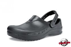 Shoes For Crews Zinc fekete, uniszex, pántos, csúszásmentes szakácsklumpa (66064)