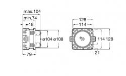Roca Sentronic elektromos csaptelep belső egység, hálózati táppal (A525874603)