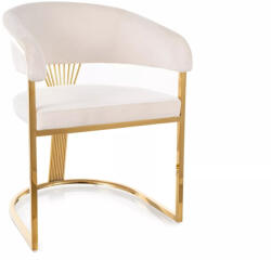 SIGNAL MEBLE Crown Velvet Bársony Étkezőszék Világos Bézs Arany Vázzal (SIG-CROWNVZLJBE) - prodis