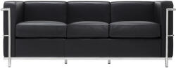 King Home SOFT LC2 Háromszemélyes Kanapé Valódi Olasz Bőr Fekete (KHM-KH1501100202)