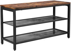 VASAGLE INDESTIC Ipari Cipőspad Fém Hálós Polcokkal Rusztikus Barna-Fekete (EUZ-LBS74X) - prodis