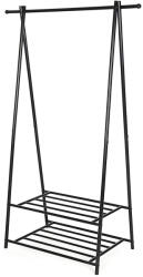 SONGMICS Modern Fém Ruhaállvány Kétszintes Tárolópolccal Fekete (EUZ-HSR05BV1)