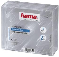Hama Кутийка за CD/DVD HAMA Double Jewel Case, прозрачен, 5 бр. в пакет (44752) - zettabytex