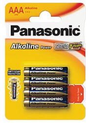 Panasonic Alkaline Power AAA mikro 1.5V alkáli/tartós elemcsomag (4db) (LR03APB-4BP) (LR03APB-4BP)