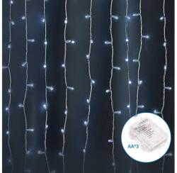 Aigostar Instalație LED de Crăciun de exterior Aigostar 300xLED/8 funcții 3xAA 6x2m IP44 alb rece (AI1347)