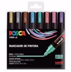 uni 8 db-os marker készlet, metál színek (corTUPWE5M8DBMETAL)