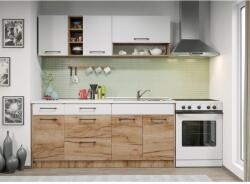 Mobiro Bonita konyhabútor - Összeállítás 20 - 183, 2 cm + 1 db 184, 2 cm-es 28 mm munkalappal