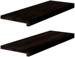 vidaXL lépcsőfokok 2 db Sötétbarna 70x30x2 cm tömör fa tölgyfa 3283802 (3283802)