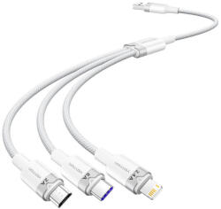 Vention Cablu de date Vention CTRWG, USB la USB-C/Lightning/Micro-USB, 120W, 6A, 1.5m, 480 Mbps, Alb (CTRWG)