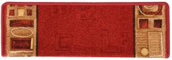 vidaXL öntapadó lépcsőszőnyeg készlet, 5 db, piros, 65x21x4 cm (149838)