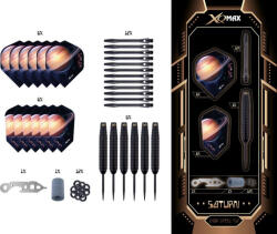 XQ max Set sageti darts steel XQ Max Saturn Dual 24g, brass, 2 seturi (QD7900070)