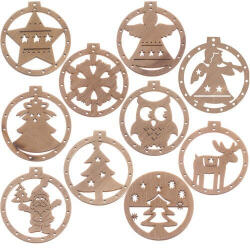  Wooden baubles - 10 pcs