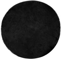 vidaXL Műgyapjú Szőnyeg Tafalla Fekete Ø 100 cm Poliészter 42021580 (42021580)