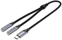 Vention Преходник Vention BGPHY, от USB-C(м) към 2x Jack 3.5mm(ж), 0.3m, черен (BGPHY)
