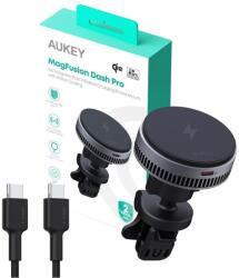 AUKEY MagFusion Dash Pro - 15W Vezeték Nélküli Autós Töltő, Mágneses Tartó (HD-MC13A)