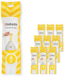 Brabantia Saci de gunoi Brabantia PerfectFit Sort&Go/Touch 1005561, Dimensiune A , 3 L, 200 buc, Alb (1005561) Cos de gunoi
