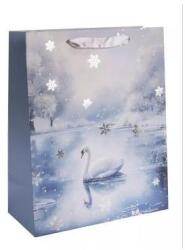 QX Ajándéktasak hattyú mintával - 26 x 32 cm (370371)