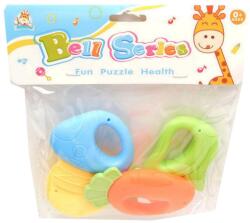  Bébi csörgõ, rágóka, 4 db, 22x20+ cm zacsk