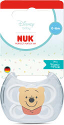 Nuk Силиконова залъгалка NUK - Perfect Match Air, Бяла, Мечо Пух, 0-6 m (10175361)