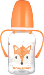 Canpol babies Бебешко шише с дръжки Canpol - Cute Animals, 120 ml, Оранжево (11/823_ora)