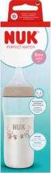 Nuk Шише със силиконов биберон NUK - Perfect Match, 360 ml, размер XL, Маймуна (10217001)