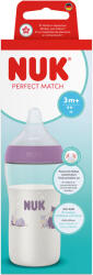 Nuk Шише със силиконов биберон NUK - Perfect Match, 260 ml, размер M, Хипопотам (10216324)