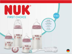Nuk Комплект шишета NUK - First Choice, Perfect Start, Temperature Control, 8 части, За момиче (10225357)
