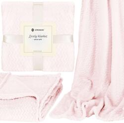 Springos meleg pléd, 160x200 cm - Rózsaszín (HA7141)