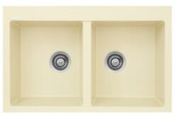 Kevmil Vivien gránit két medencés mosogatótálca 780 x 500 mm - krém (vivien-krém)