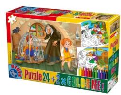 D-Toys Puzzle 24 Piese, D-Toys, Hansel si Gretel, 2 Fise de Colorat si Creioane Colorate Color Me (TOY-50380-07) Puzzle
