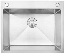 Kevmil MEX 600.500 Exkluzív design extra mély egymedencés rozsdamentes mosogató adagolóval 60 x 50 x 23 cm - Inox (mex-600x500-inox)