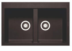Kevmil Vivien gránit két medencés mosogatótálca 780 x 500 mm - fekete (vivien-fekete)