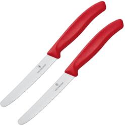 Victorinox Cuțit de bucătărie Victorinox Swiss Classic Red - zimțat cu vârf rotunjit 2 buc