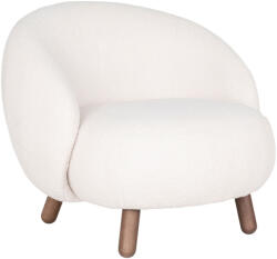 House Nordic Savona fotel, mesterséges báránybőr, diószín lábakkal, fehér (1101185) - homelux