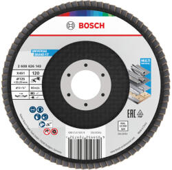 Bosch Lamellás csiszolókorong kúpos 125 x 22, 2 / P120 alu-oxid X451 Multi Material (2608626143)