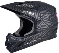 W-Tec Downhill sisak W-TEC Richpike, aerodinamikus forma, 14 szellőzőnyílás, dupla D-gyűrűk Rózsaszín Címke Feketén L(59-60) (29544-L-3)