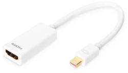ASSMANN DB-340404-001-W video átalakító kábel 0, 15 M Mini DisplayPort HDMI A-típus (Standard) Fehér (DB-340404-001-W) - compzone