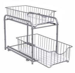  Tároló húzható kosarakkal SOLIDO egymásra rakható, szürke