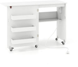 Timeless Tools Összecsukható varrógépasztal töltőállomással fehér