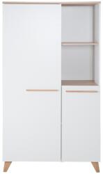 Roba Fehér gyerek ruhásszekrény tölgyfa dekorral 52x180x180 cm Léon - Roba