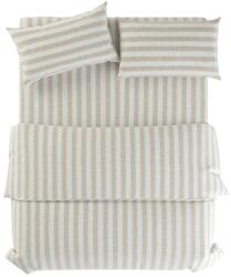 Native Natural Világosszürke-krémszínű kétszemélyes len ágyneműhuzat 200x200 cm Natural Stripes - Native Natural