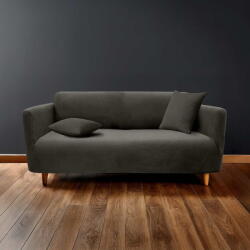 douceur d'intérieur Antracitszürke háromszemélyes gumis kanapé huzat Sacha - douceur d'intérieur