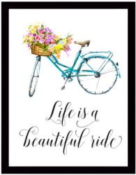 Vavien Artwork Bicycle vászonkép fekete keretben, 29 x 24 cm - Tablo Center