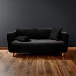 douceur d'intérieur Fekete háromszemélyes gumis kanapé huzat Sacha - douceur d'intérieur