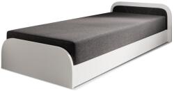 Eltap Fehér-sötétszürke kárpitozott-forgácslemez ágyneműtartós egyszemélyes ágy matraccal 80x190 cm Parys - ELTAP