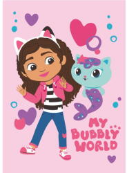 Jerry Fabrics Rózsaszín fleece gyerek takaró 100x150 cm Gabby's Dollhouse "Bubbly World" - Jerry Fabrics