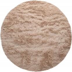 Strado Shaggy Szőnyeg, 160cm, kerek, bézs, vörösesbarna, csúszásgátló (Shaggy)