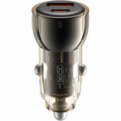 XO Design CC60 szivargyújtós autós töltő, fekete (3A, 1 x USB-A, 1 x USB-C)