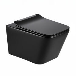 Welland Cono-Max Rimless fali WC csésze + soft-close slim WC ülőke - fekete